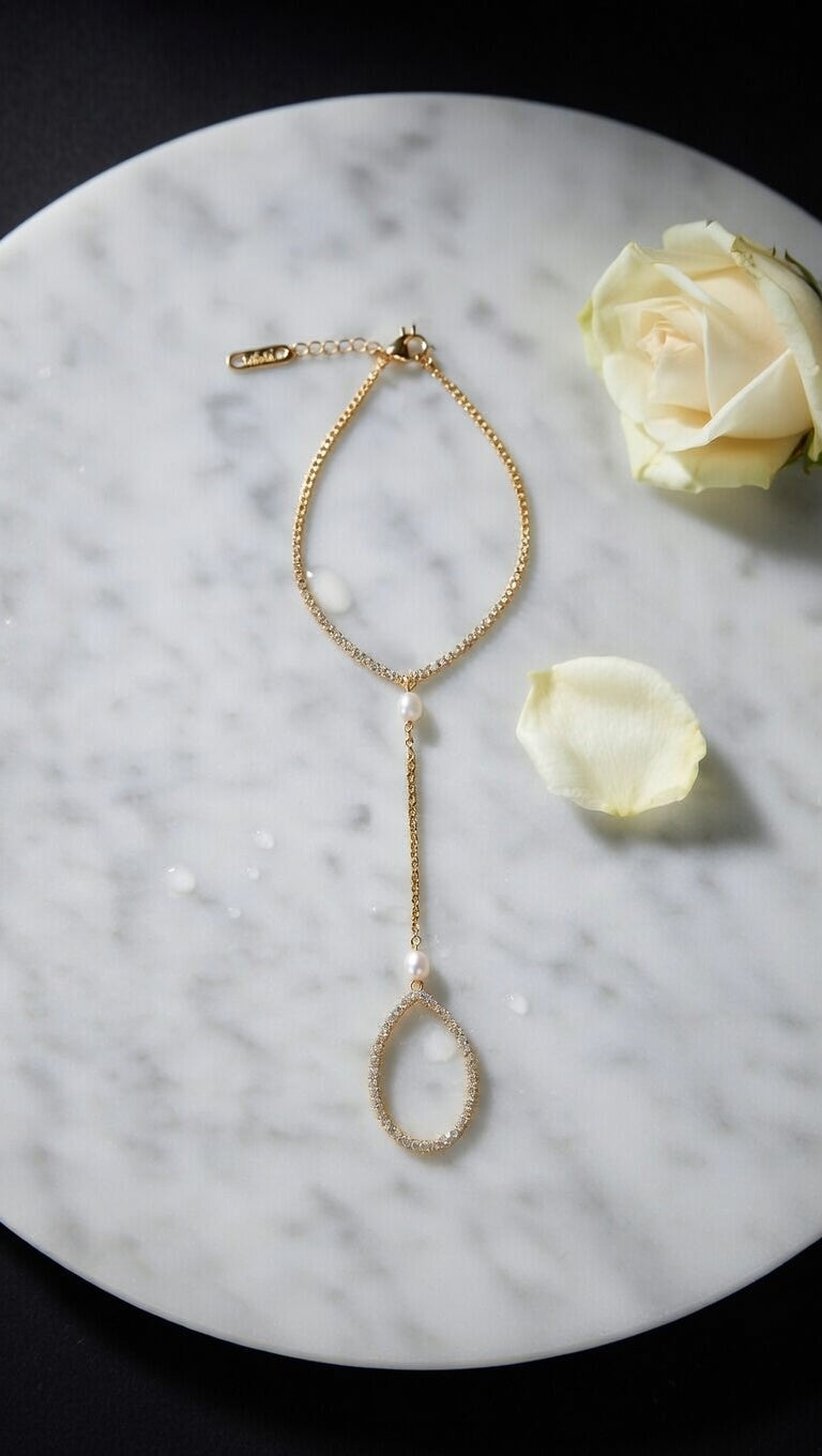Pearl Drop Lariat Bracelet