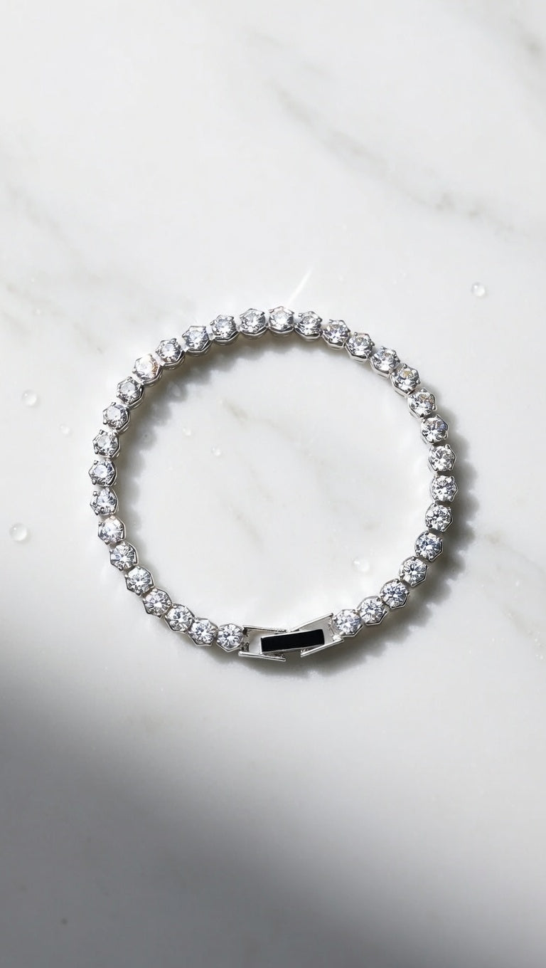 Silver Sparkle Line Bracelet