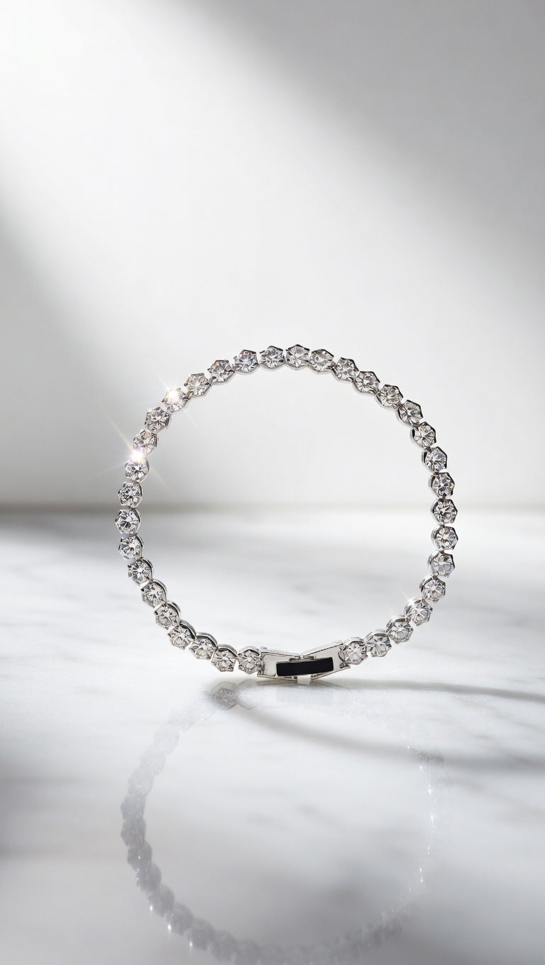 Silver Sparkle Line Bracelet