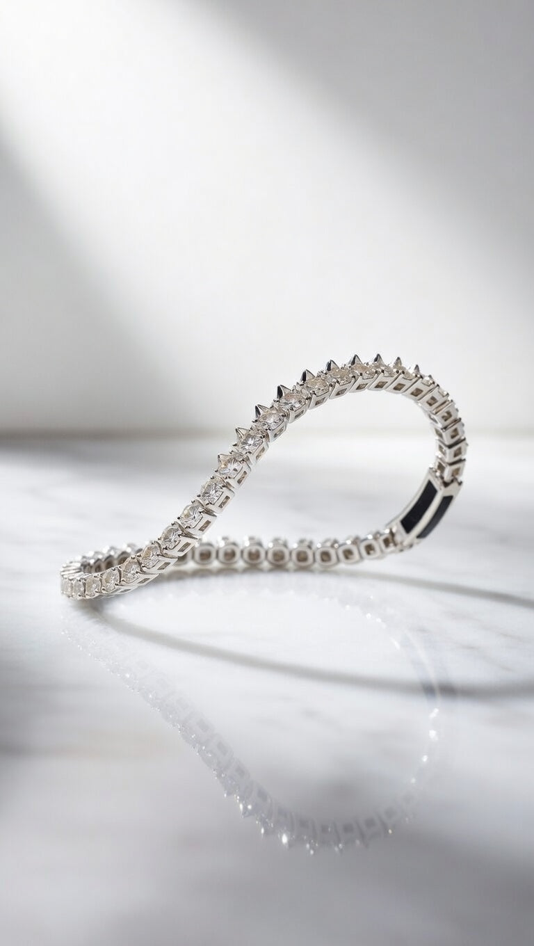 Silver Sparkle Line Bracelet